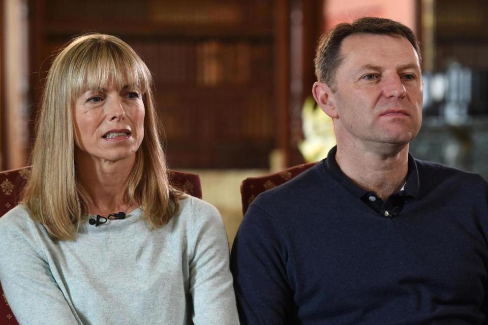 Kate and Gerry McCann whose daughter Madeleine disappeared from a holiday flat in Portugal ten years ago (PA)