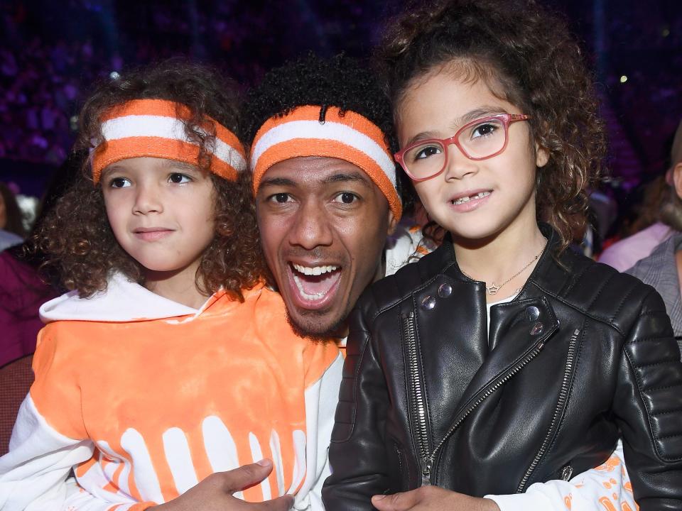 nick cannon with 2 of his kids in 2018