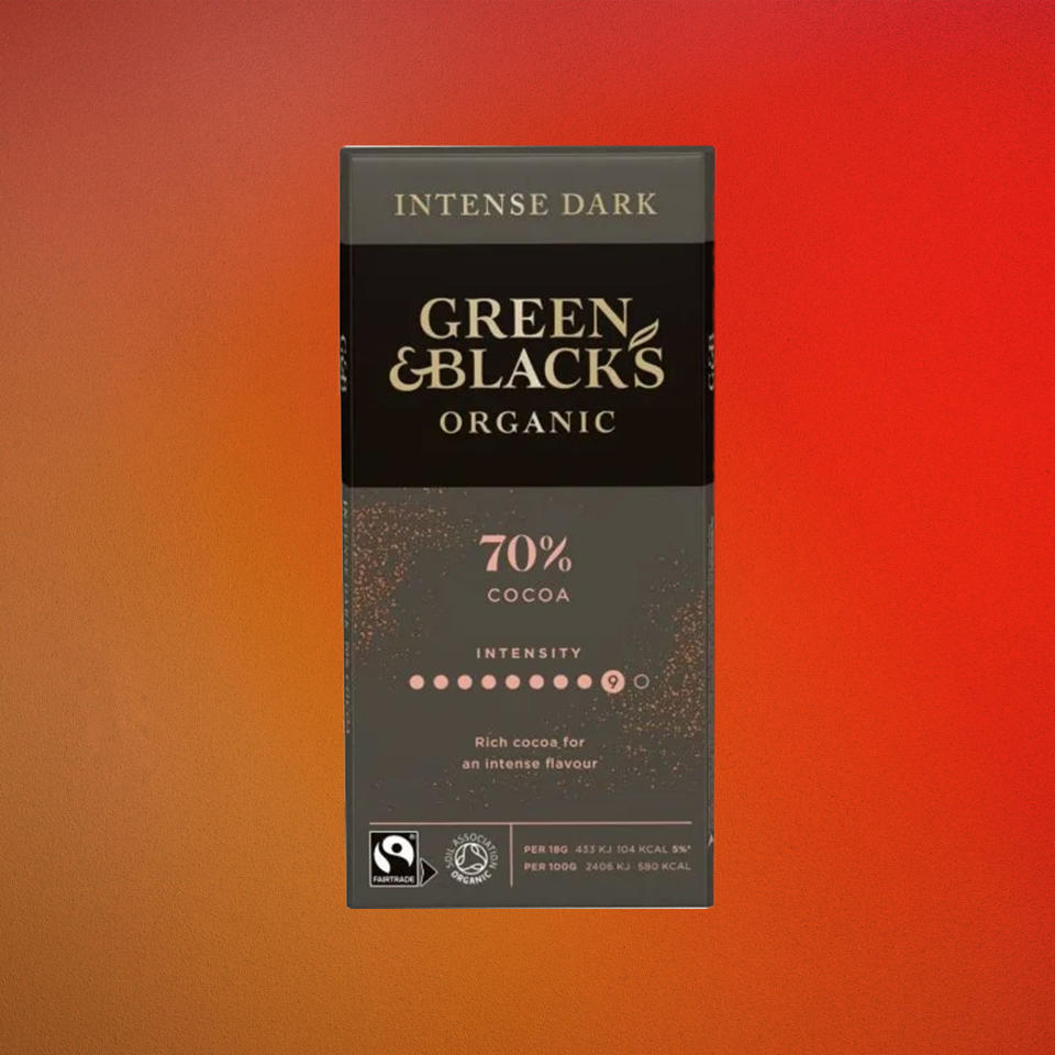 Green and Blacks Organic 70% Cacao Dark Chocolate (Courtesy Green and Black's)