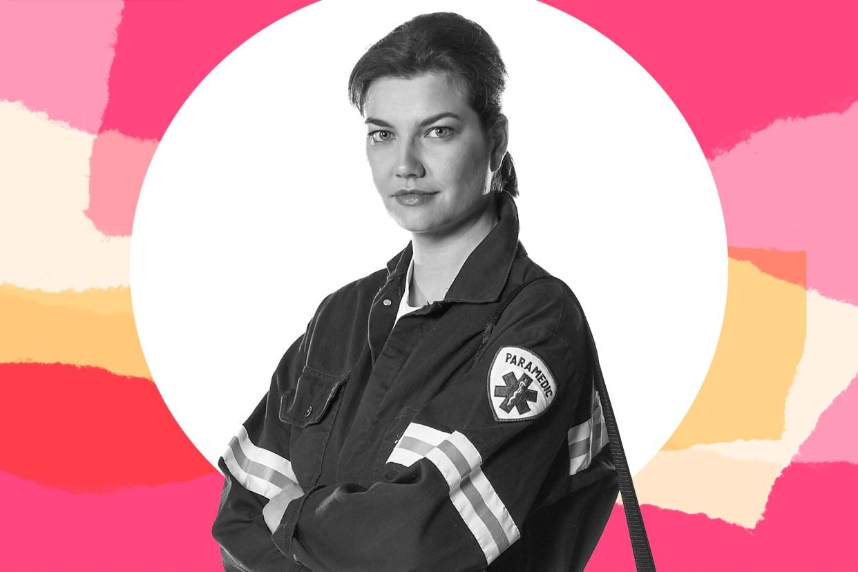 A female paramedic.