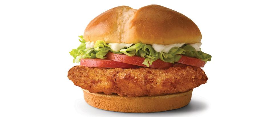 McDonald's released three chicken sandwiches Feb. 24, including the Deluxe Chicken Sandwich pictured here.