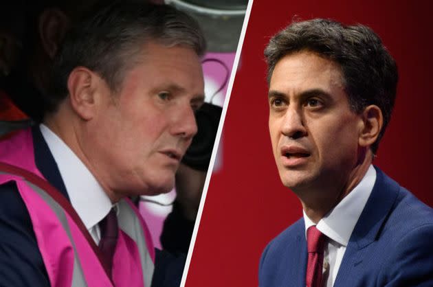 Sir Keir Starmer on Tuesday (L) and shadow cabinet minister Ed Miliband (Photo: Getty)