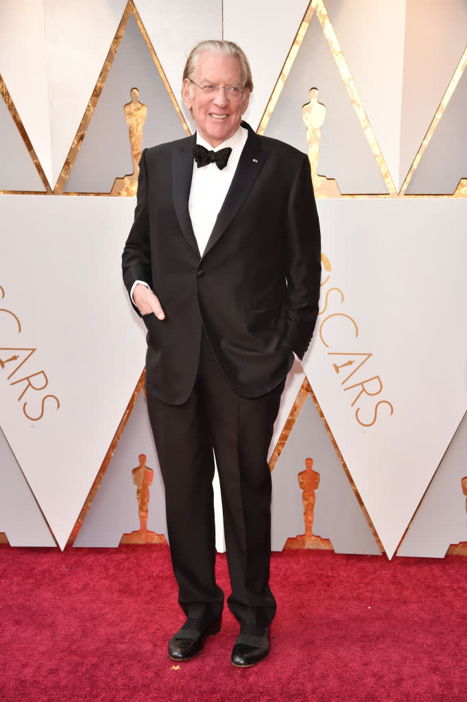 <p>Donald Sutherland attends the 90th Academy Awards in Hollywood, Calif., March 4, 2018. (Photo: Getty Images) </p>