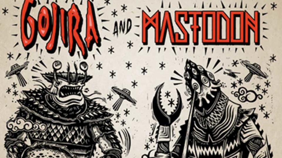 Afiche de concierto de Gojira y Mastodon en Bogotá.