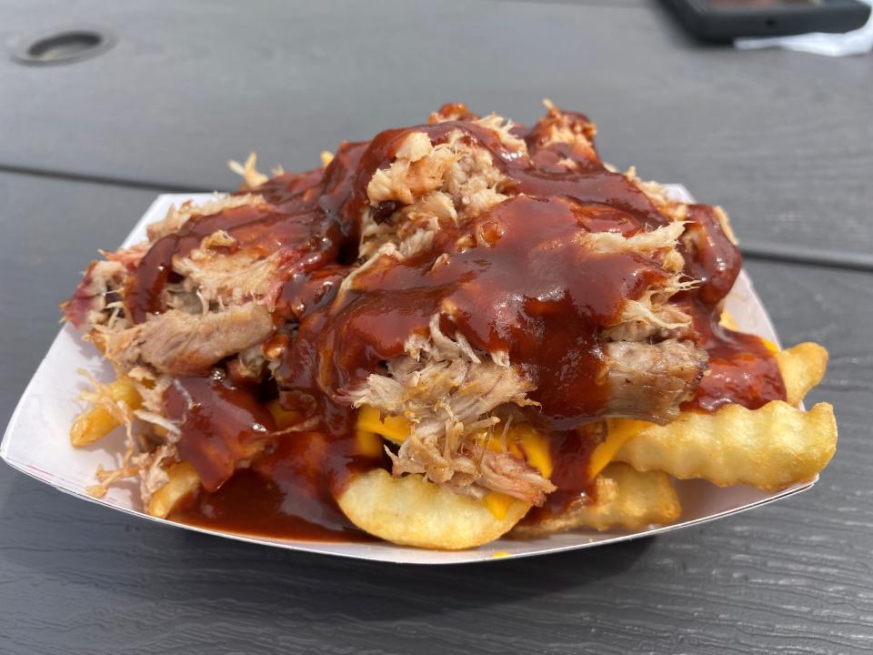 Pulled pork-topped fries at Harry's Smokin' BBQ in South Toms River.