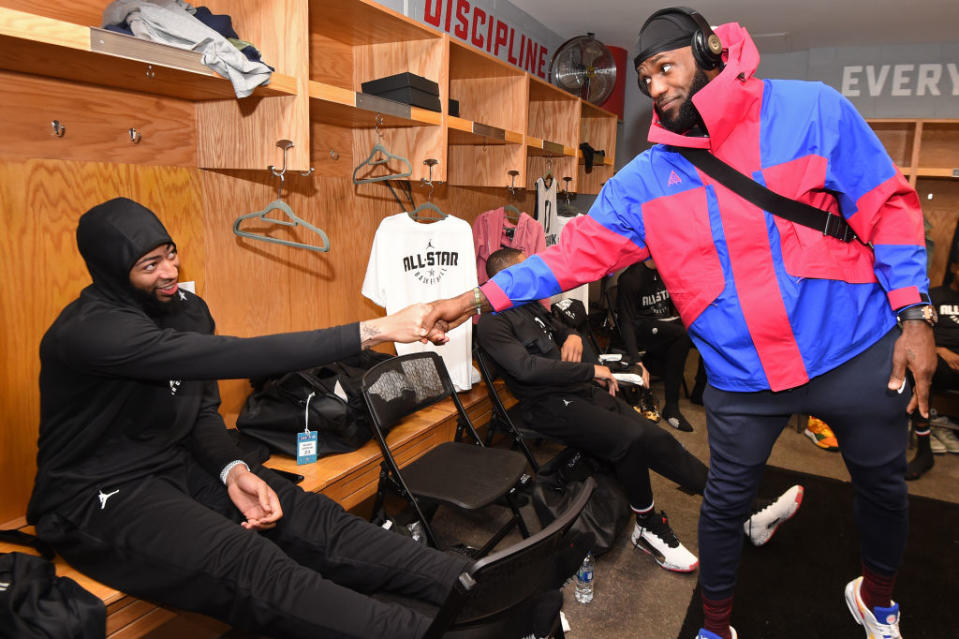 NBA superstars Anthony Davis and LeBron James share the same agent, Rich Paul. (Getty Images)