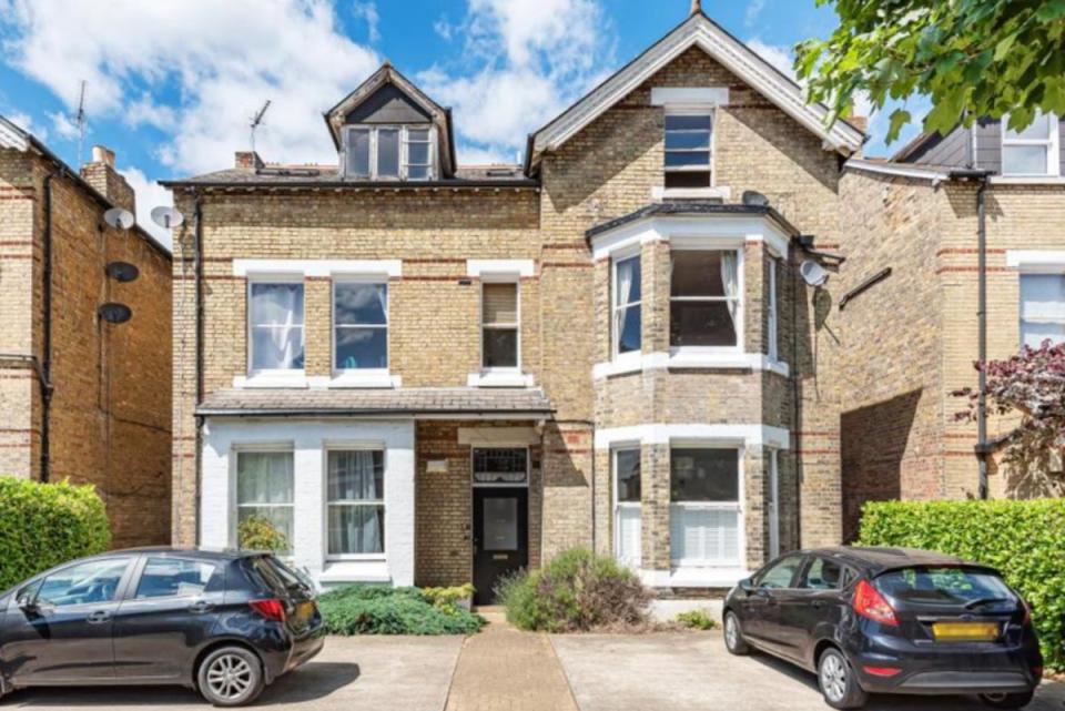 In Grange Road, a one-bedroom flat is for sale with a private garden (Rightmove)