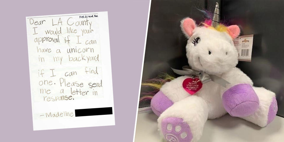 little girl asks LA County for unicorn (Courtesy Los Angeles County Department of Animal Care and Control)