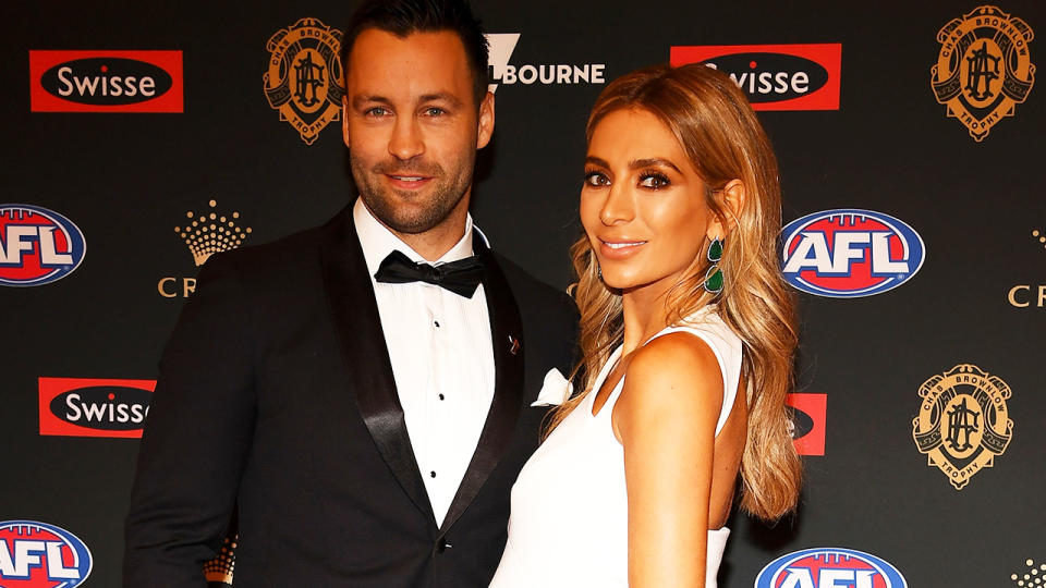 Jimmy and Nadia Bartel, pictured here at the Brownlow Medal ceremony in 2018. 