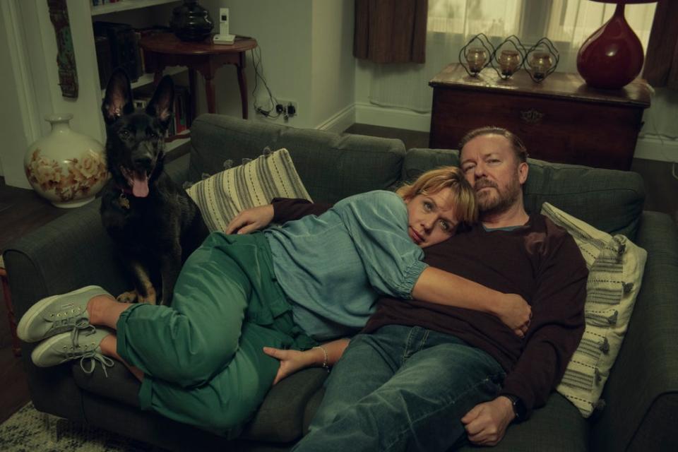 Kerry Godliman with Ricky Gervais in ‘After Life' (Netflix)