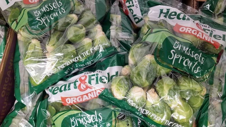 Bags of Brussels sprouts