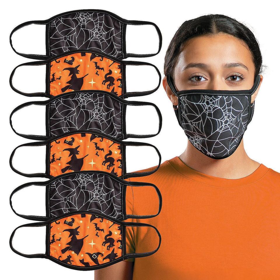 2) Halloween Face Masks, 6-Pack