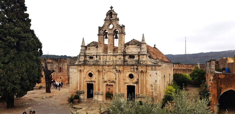 A church in the remains of the Arkadi Monastery, Crete (Len Williams)