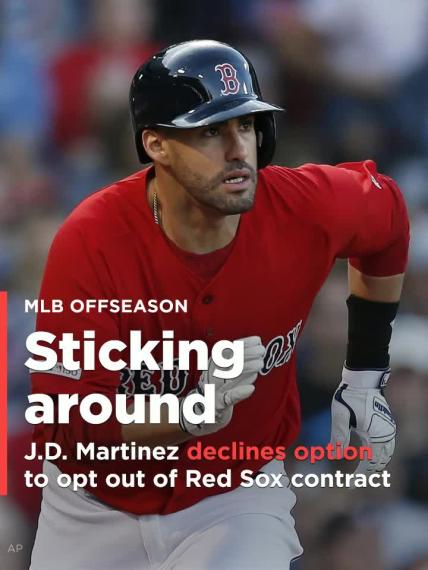 J.D. Martinez declines option to opt out of Red Sox contract