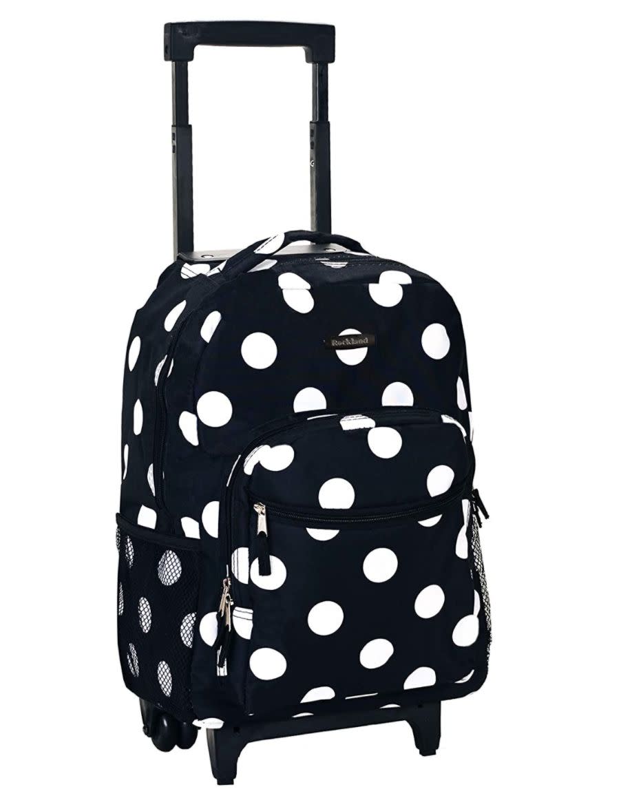 Find this <a href="https://amzn.to/3g4N6g9" target="_blank" rel="noopener noreferrer">Rockland rolling backpack</a> for $28 on <a href="https://amzn.to/3g4N6g9" target="_blank" rel="noopener noreferrer">Amazon</a>.