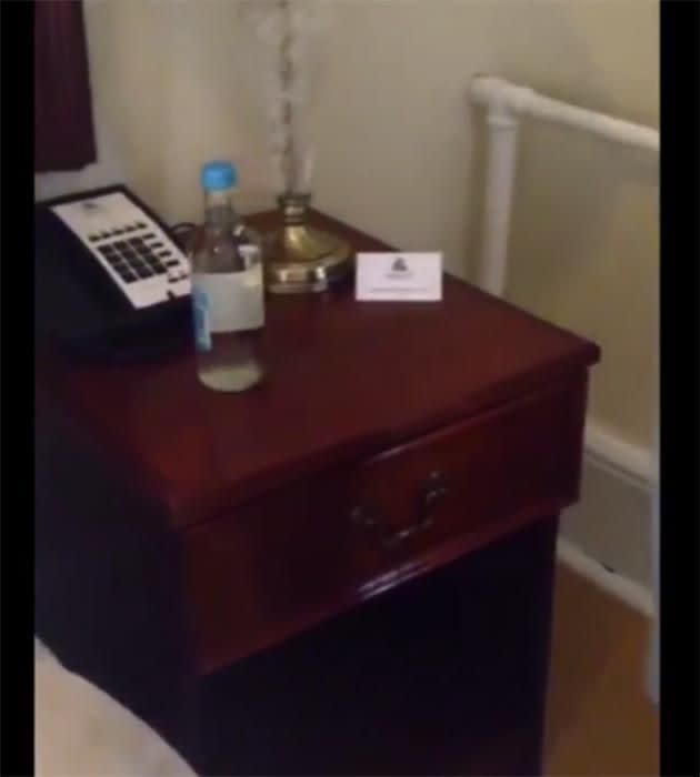 Bottle moving across the desk. Source: YouTube