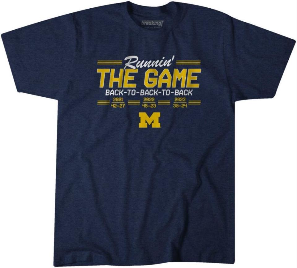 Michigan Football: Back-To-Back-To-Back T-Shirt