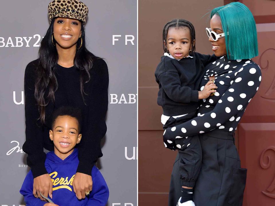 <p>Stefanie Keenan/Getty ; Gregg DeGuire/WireImage</p> Left: Kelly Rowland and her son Titan Jewell Weatherspoon attend The Baby2Baby Holiday Party on Dec. 15, 2019 in Beverly Hills, California. Right: Kelly Rowland and Noah Jon Weatherspoon attend the Los Angeles Premiere Of Warner Bros. 