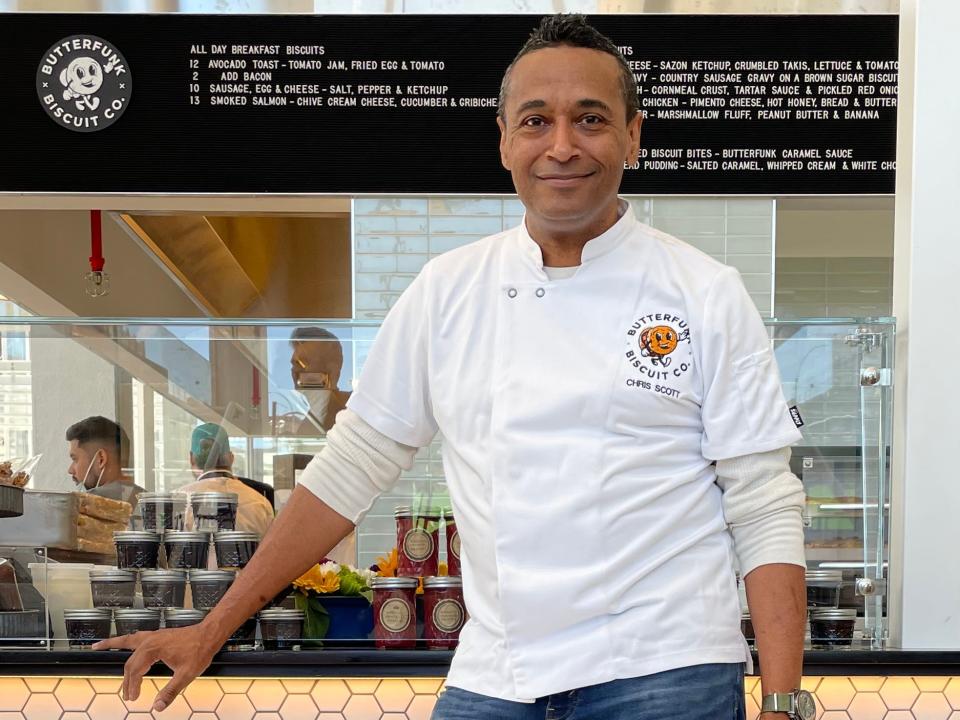 Chef Chris Scott of "Top Chef" and Butterfunk Biscuit in Manhattan.