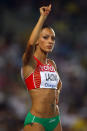 Ivet Lalova of Bulgaria prepares to compete in the women's 100 metres semi finals during day three of the 13th IAAF World Athletics Championships at the Daegu Stadium on August 29, 2011 in Daegu, South Korea. (Photo by Alexander Hassenstein/Bongarts/Getty Images)