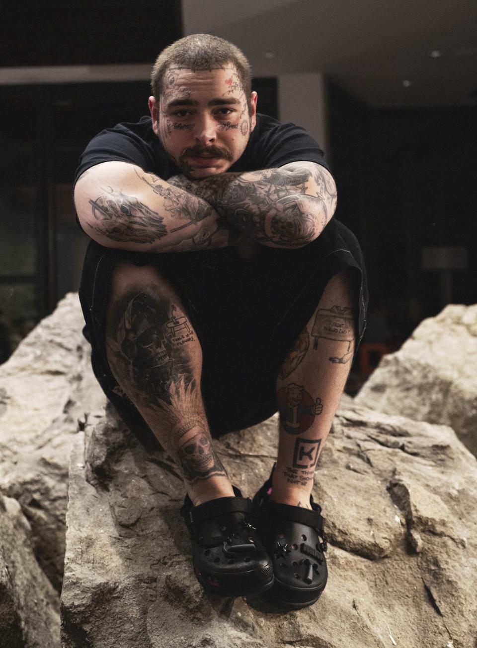 Post Malone wearing Crocs