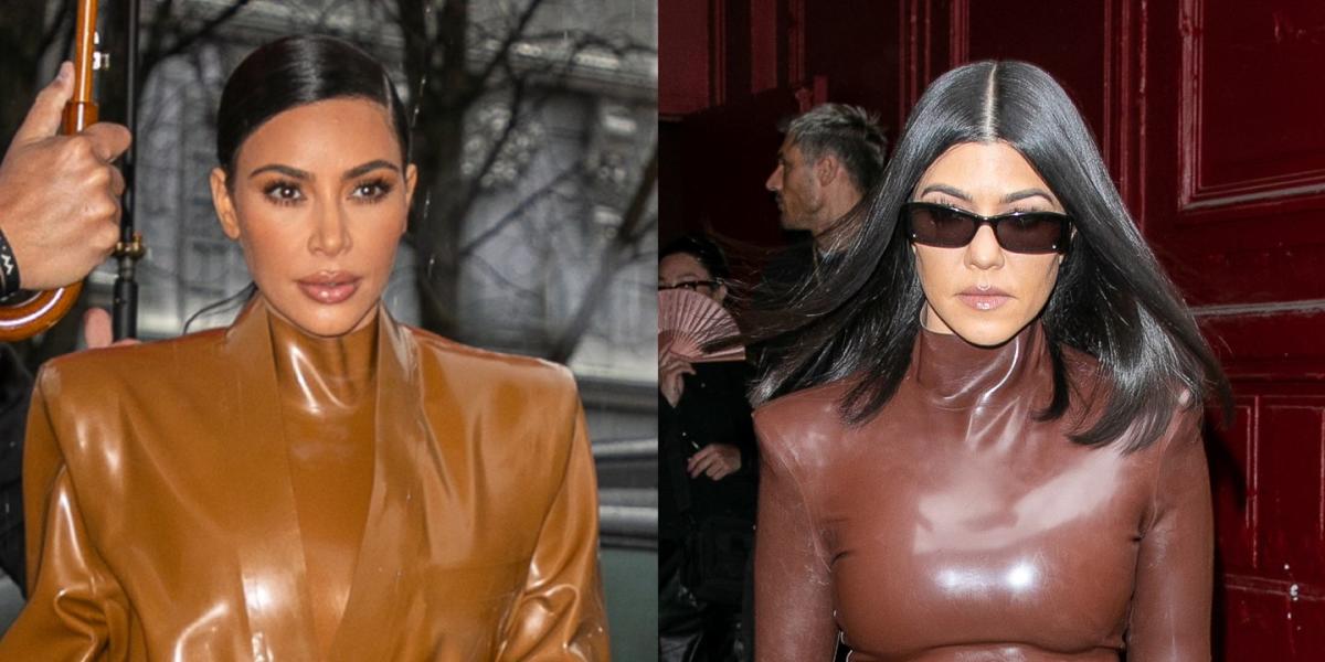 Kim Kardashian Went to Kanye West's Paris Sunday Service in a Balmain Latex  Suit