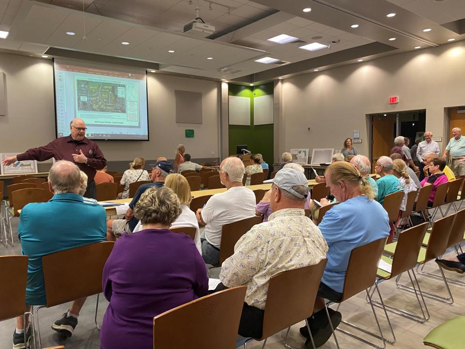 Around 85 people came to a meeting on the fate of the Evergreen golf course in East Naples.