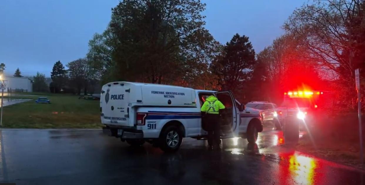 There was a police presence in Bowring Park in the west end of St. John’s on Saturday night after a report of a sudden death. (Submitted by Angus Somerton - image credit)