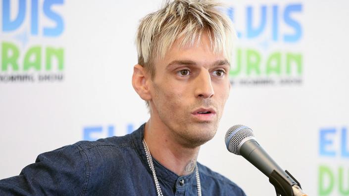 NEW YORK, NY - AUGUST 14: Aaron Carter visits at 