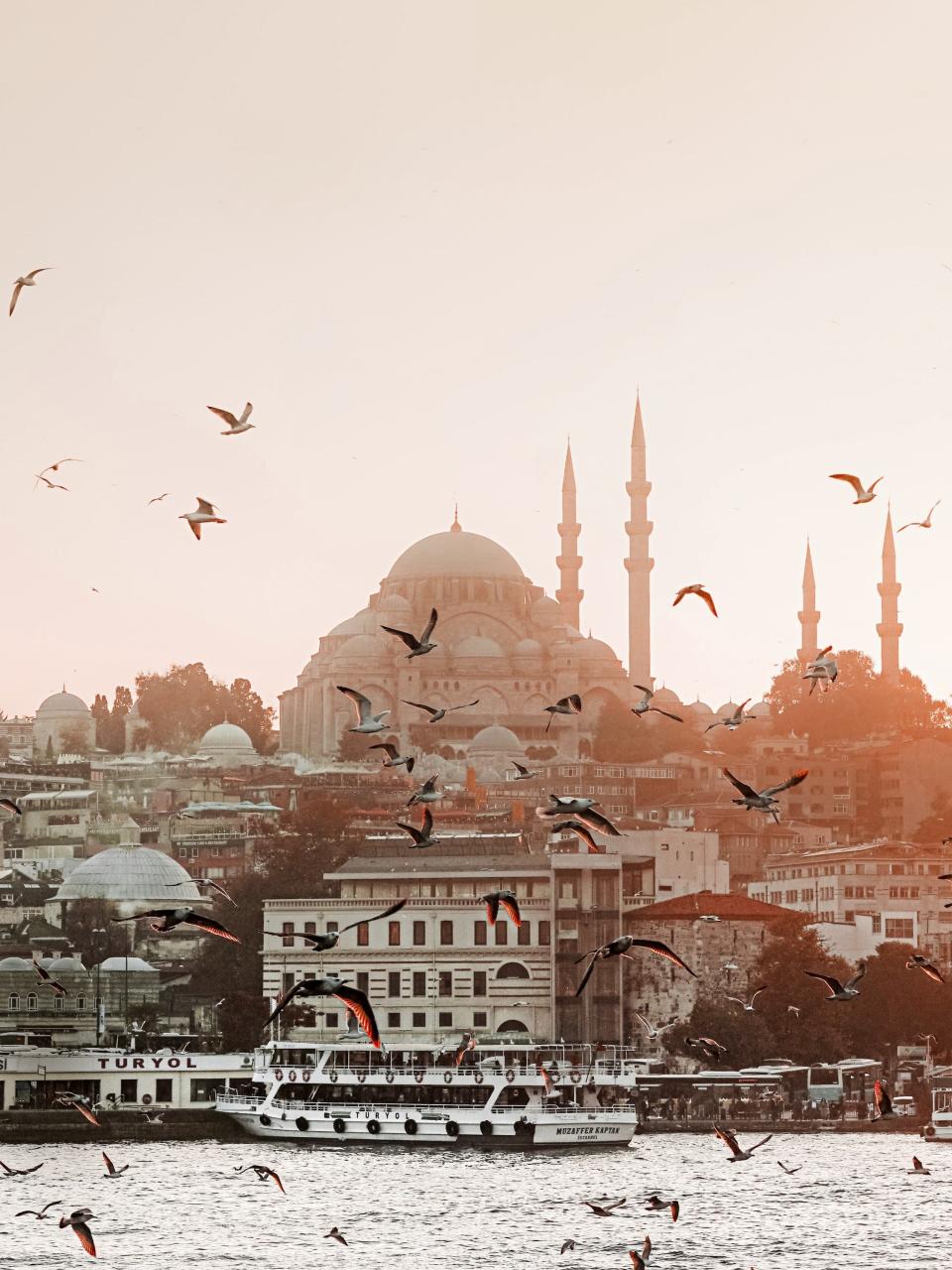 The Istanbul skyline, as seen from the Bosphorus