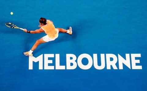 Rafael Nadal showed flashes of his best form as he eased past home favourite Matthew Ebden to reach the Australian Open third round. 