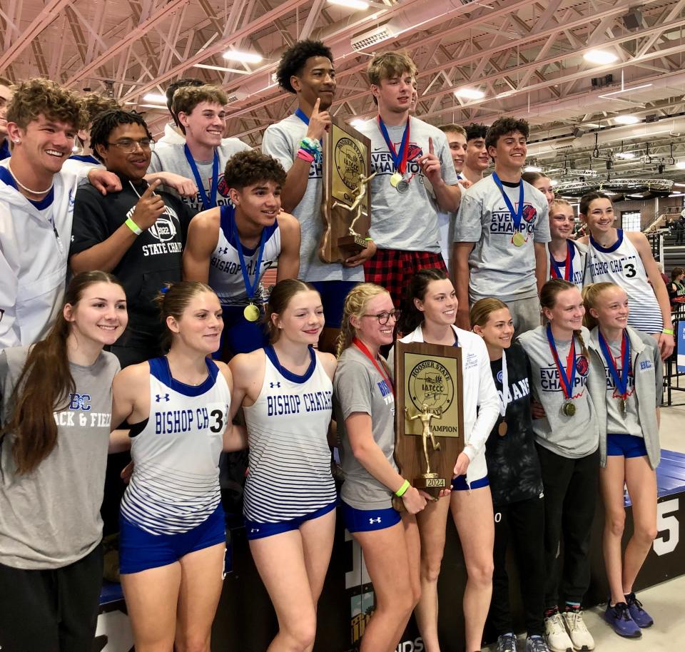 Bishop Chatard's boys and girls teams swept the small-school titles Hoosier State Relays on Saturday, March, 23, 2023.