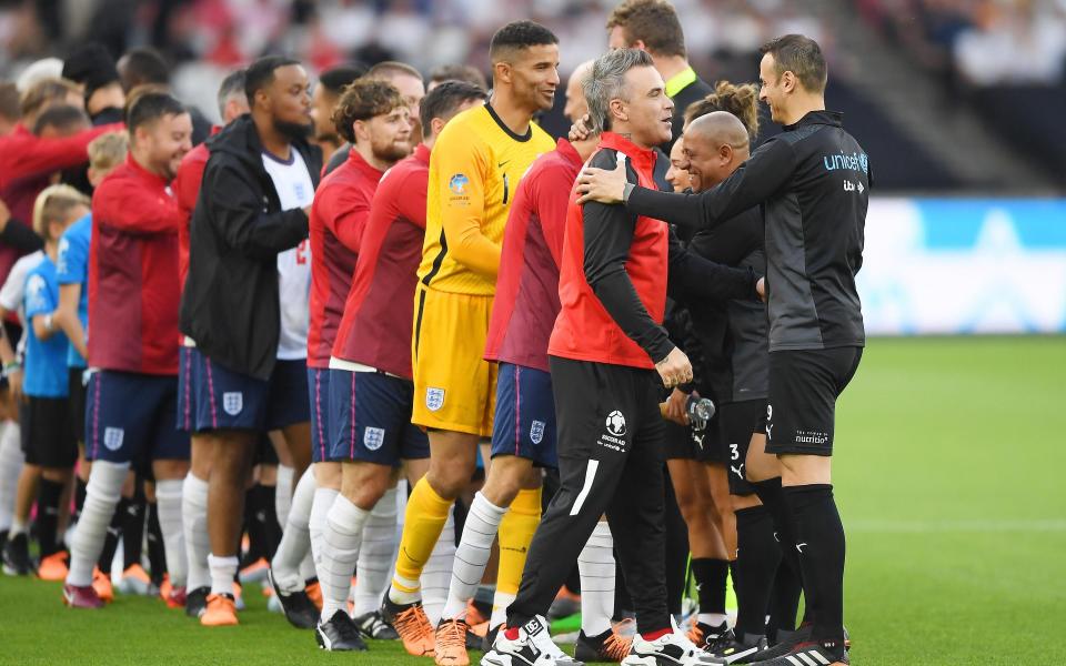 Williams at Soccer Aid 2022, an event he co-founded in 2006 - Getty