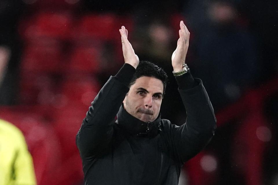 Arsenal manager Mikel Arteta saw his side hit Sheffield United for six (Nick Potts/PA). (PA Wire)