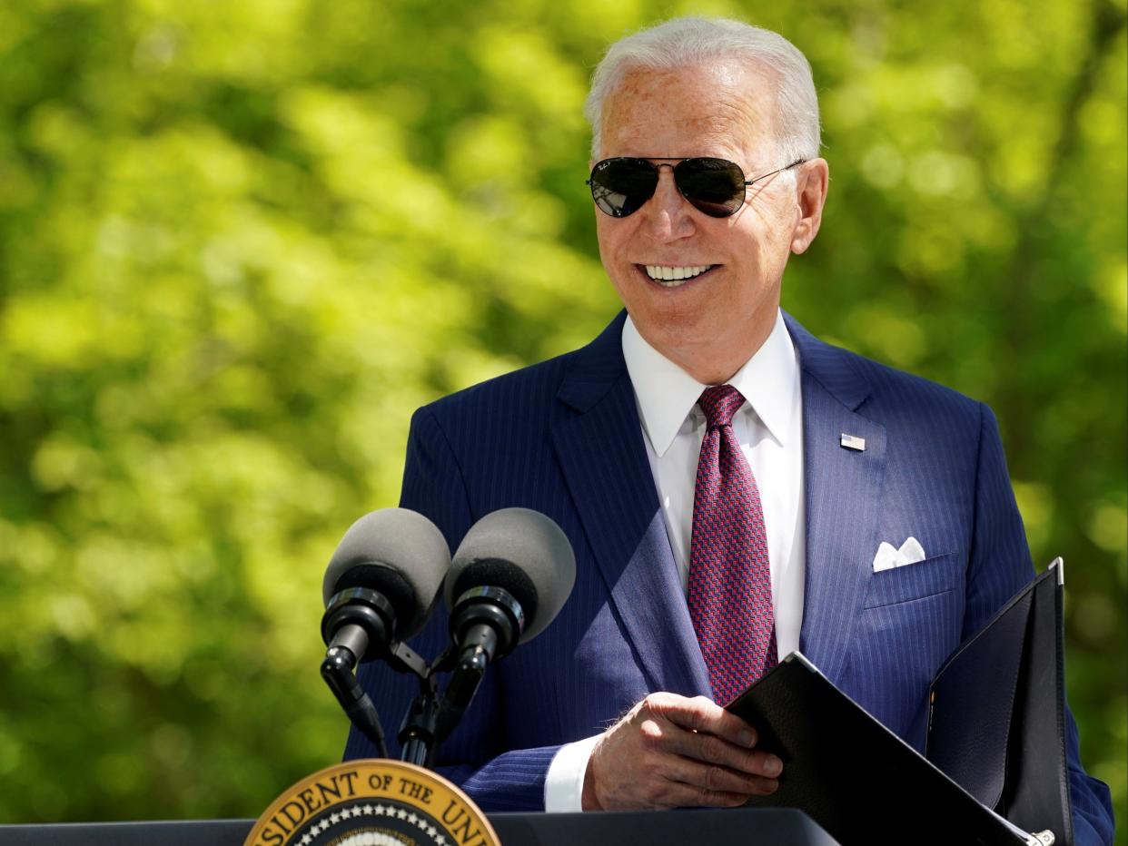 President Joe Biden delivers remarks on the administration’s coronavirus response outside the White House (REUTERS)