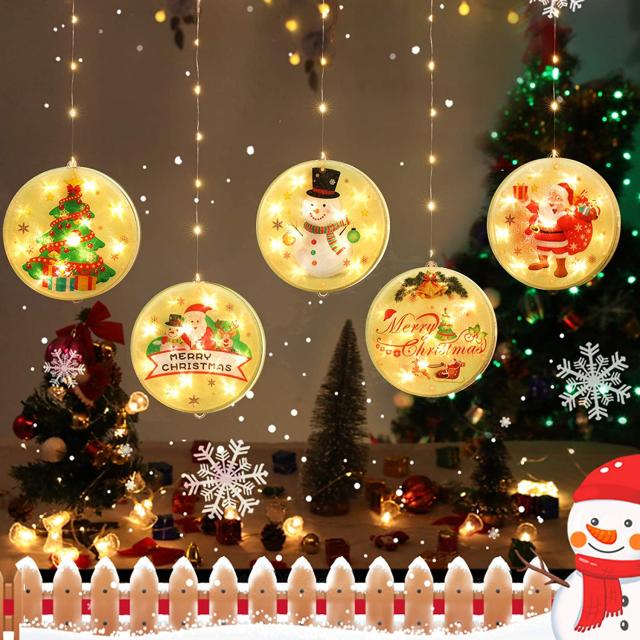 Lights4fun, Inc. Battery Operated Cool White LED Acrylic Snowflake Hanging  Christmas Winter Window Light Decoration