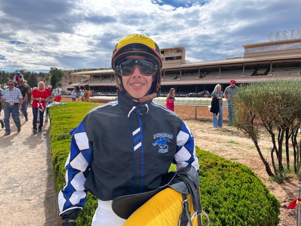 Christian Ramos at Ruidoso Downs Race Track, N.M., on Sunday, Aug. 13, 2023.