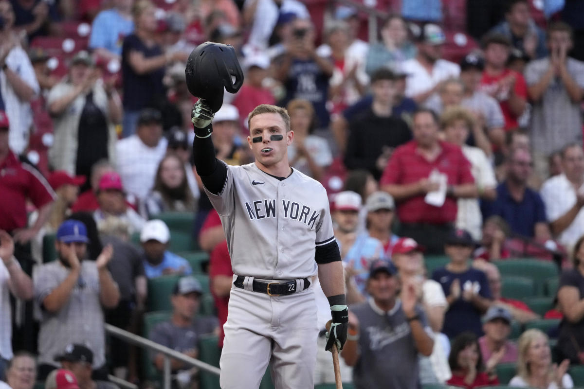 Yankees' Harrison Bader sits again amid brutal slump at plate