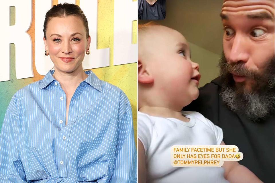 <p>Matt Winkelmeyer/Getty Images; Kaley Cuoco/Instagram</p> Kaley Cuoco (left) and her daughter Matilda with husband Tom Pelphrey (right)