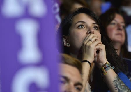 FILE PHOTO - Women listen to U.S. Senator Elizabeth Warren (D-MA) during her speech at the Democratic National Convention in Philadelphia, Pennsylvania, U.S. July 25, 2016. REUTERS/Charles Mostoller/File Photo