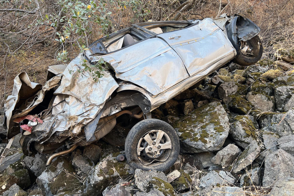 Jolissa Fuentes' car near near Pine Flat Lake, Calif. (Fresno County Sheriff's Office via Facebook)