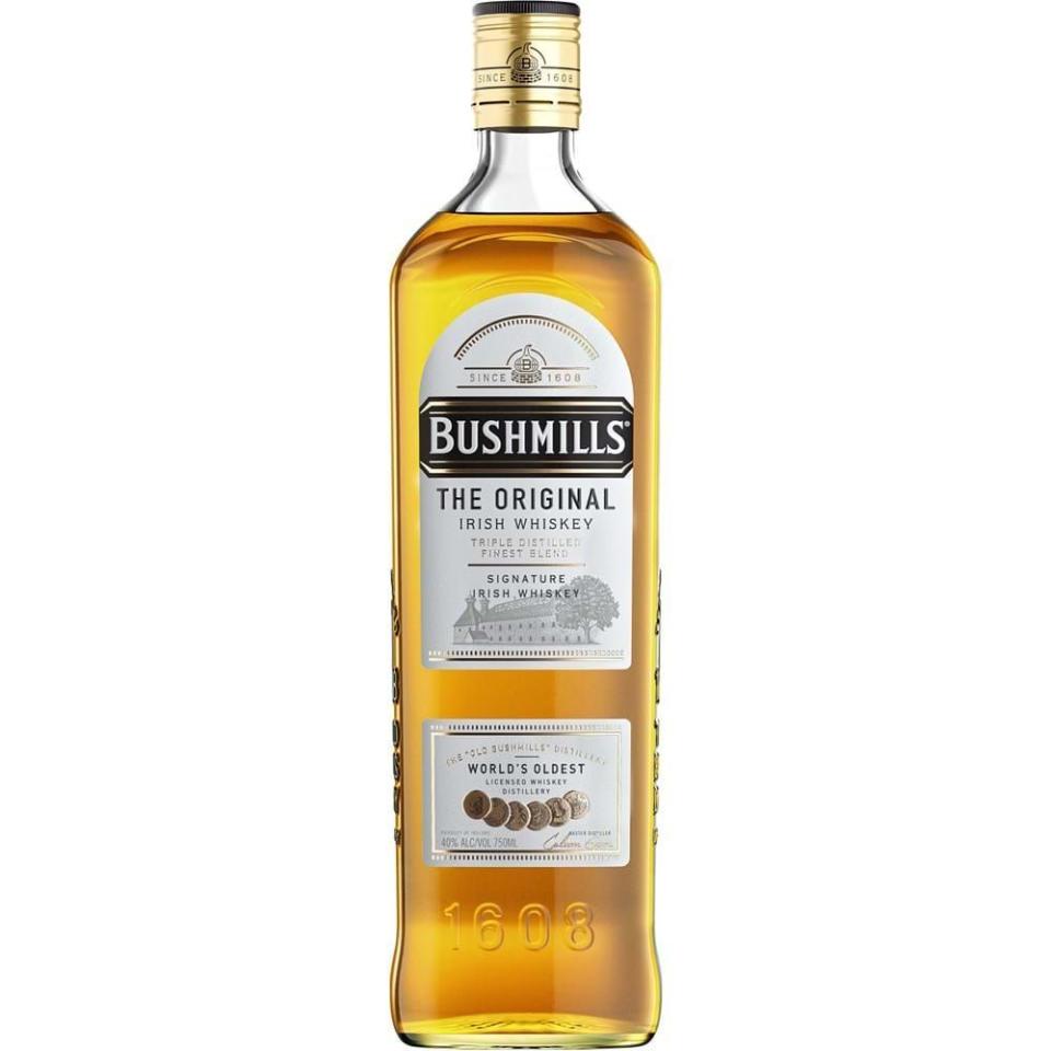 <p><strong>Bushmills</strong></p><p>drizly.com</p><p><strong>$36.00</strong></p><p><a href="https://go.redirectingat.com?id=74968X1596630&url=https%3A%2F%2Fdrizly.com%2Fliquor%2Fwhiskey%2Firish-whiskey%2Fbushmills-irish-whiskey%2Fp2281&sref=https%3A%2F%2Fwww.thepioneerwoman.com%2Ffood-cooking%2Fg38901935%2Fbest-irish-whiskey%2F" rel="nofollow noopener" target="_blank" data-ylk="slk:Shop Now;elm:context_link;itc:0" class="link ">Shop Now</a></p><p>As one of the oldest whiskey distilleries in the world, Bushmills has more than 400 years of whiskey making experience. Their light, smooth, triple-distilled variety is perfect for anyone who wants a taste of Northern Ireland. The recipe hasn't changed since the 1800s!</p>