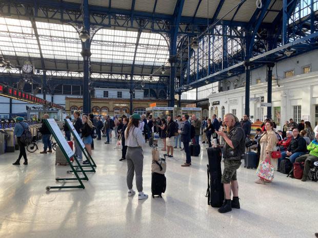 The Argus: Rail passengers gathered at Brighton Station to catch the first services of the day this morning