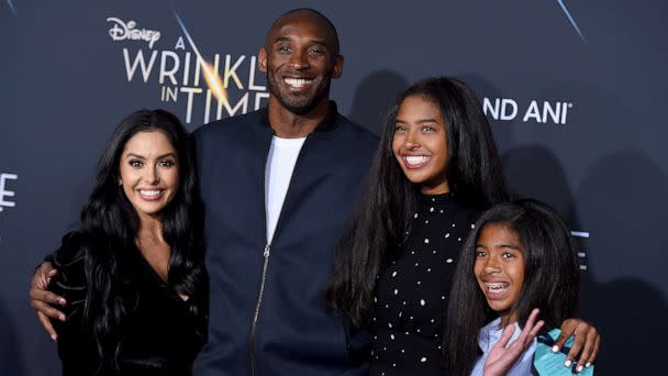 PHOTO: Vanessa Bryant, from left, Kobe Bryant, Natalia Bryant and Gianna Maria-Onore Bryant at the world premiere of 'A Wrinkle in Time' at the El Capitan Theatre on Feb. 26, 2018, in Los Angeles. (Jordan Strauss/Invision/AP, FILE)