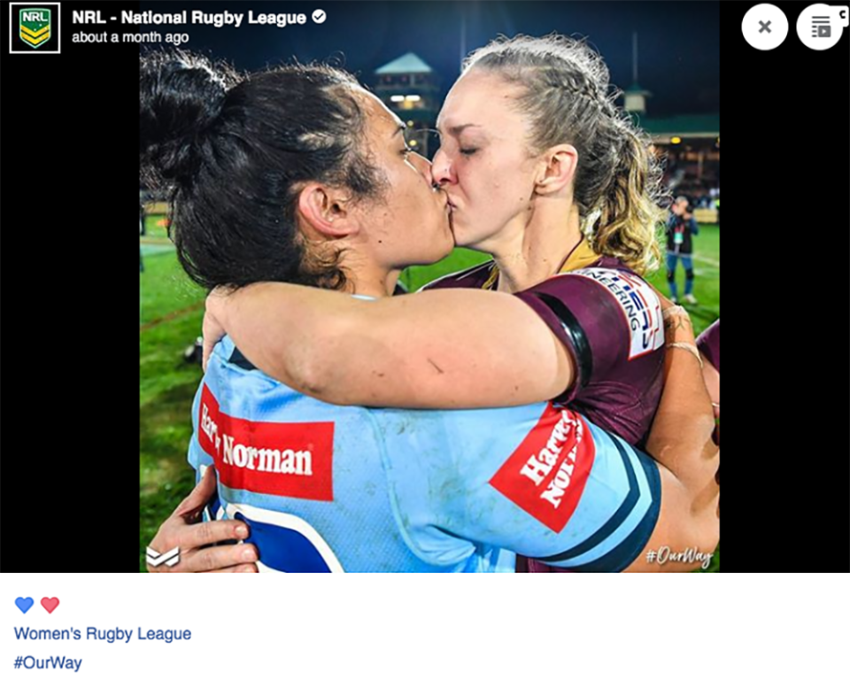 The image immediately went viral. Image: NRL Facebook