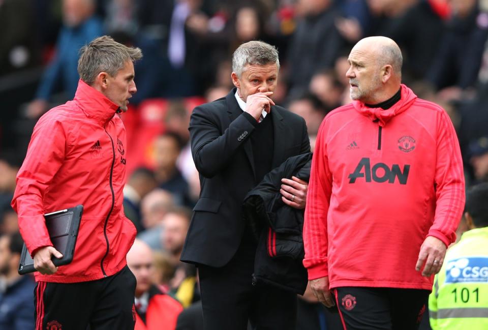 McKenna (left) worked under Manchester United manager Ole Gunnar Solskjaer (Getty)