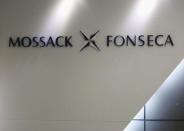 The company logo of Mossack Fonseca is seen inside the office of Mossack Fonseca & Co. (Asia) Limited in Hong Kong, China April 5, 2016. REUTERS/Bobby Yip