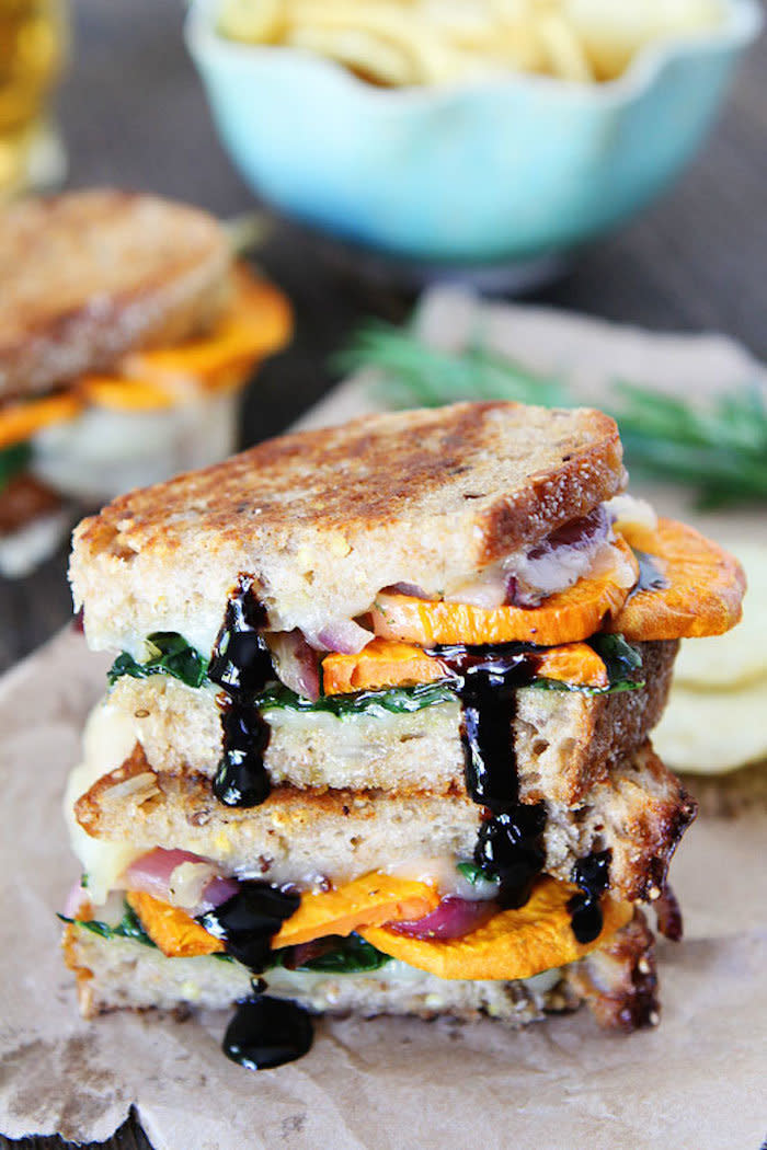 <strong>Get the <a href="http://www.twopeasandtheirpod.com/sweet-potato-and-kale-grilled-cheese/" target="_blank"> Sweet Potato & Kale Grilled Cheese recipe</a> from Two Peas & Their Pod</strong>