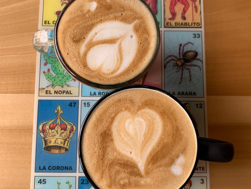 Latte art captured at a coffee shop Pauline Villegas green flags to look for at a coffee shop.