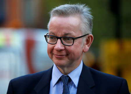 FILE PHOTO: Britain's Secretary of State for Environment, Food and Rural Affairs, Michael Gove leaves his office in London, Britain, November 19, 2018. REUTERS/Henry Nicholls